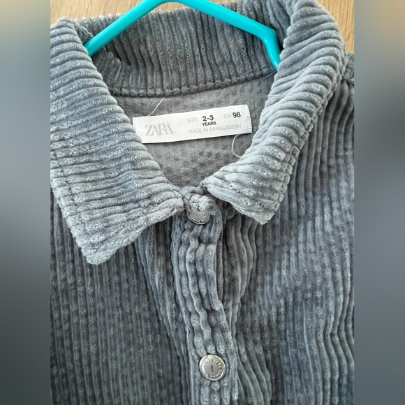 Blue corduroy collared button dress - Picture 3 of 3